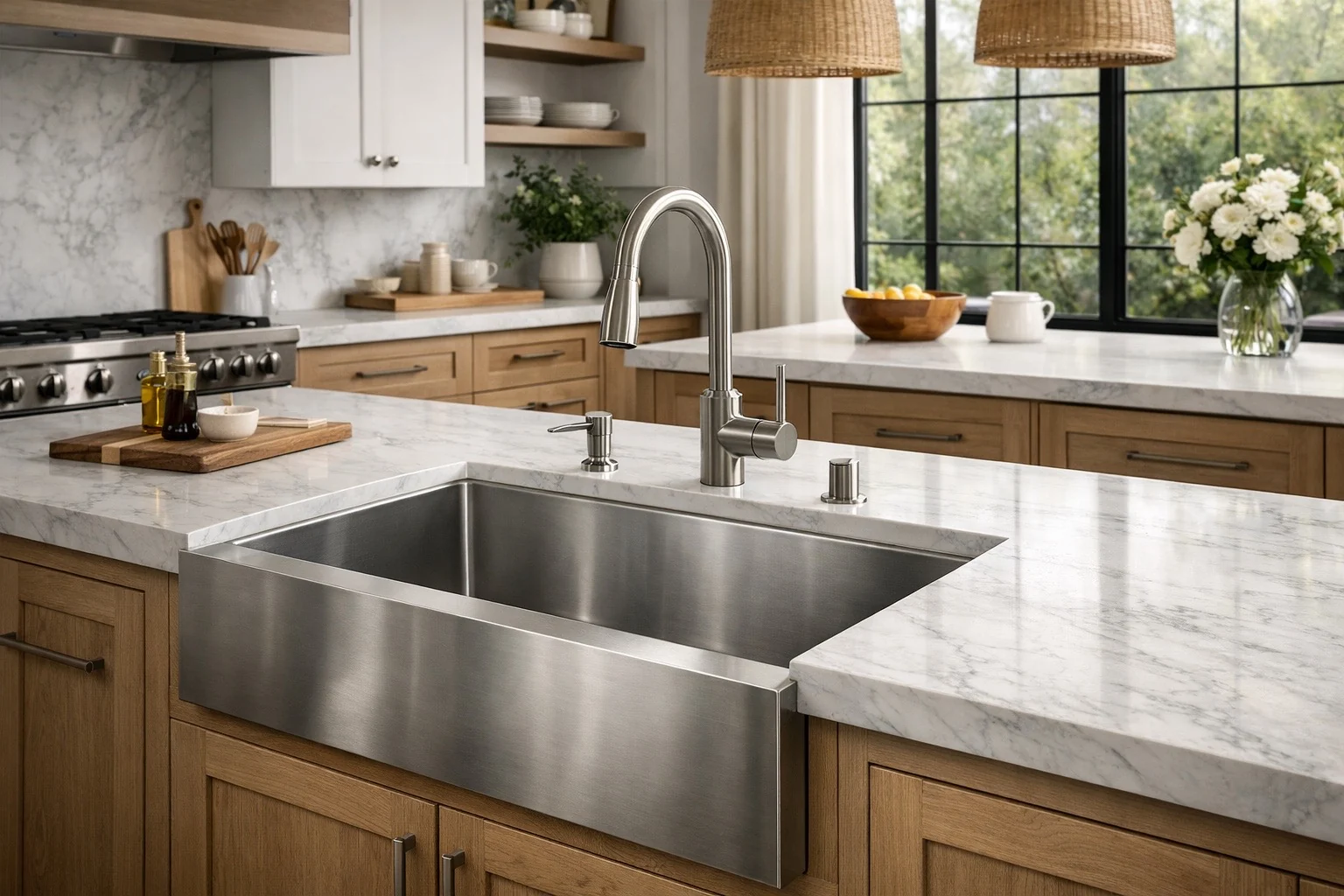Kitchen sink basin and countertop planning