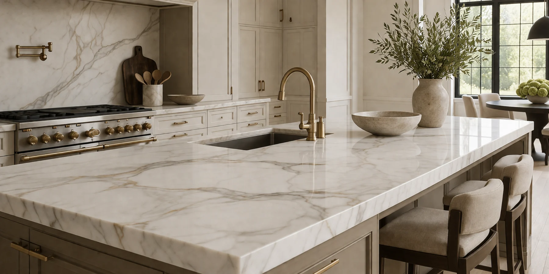 Marble countertop material sample