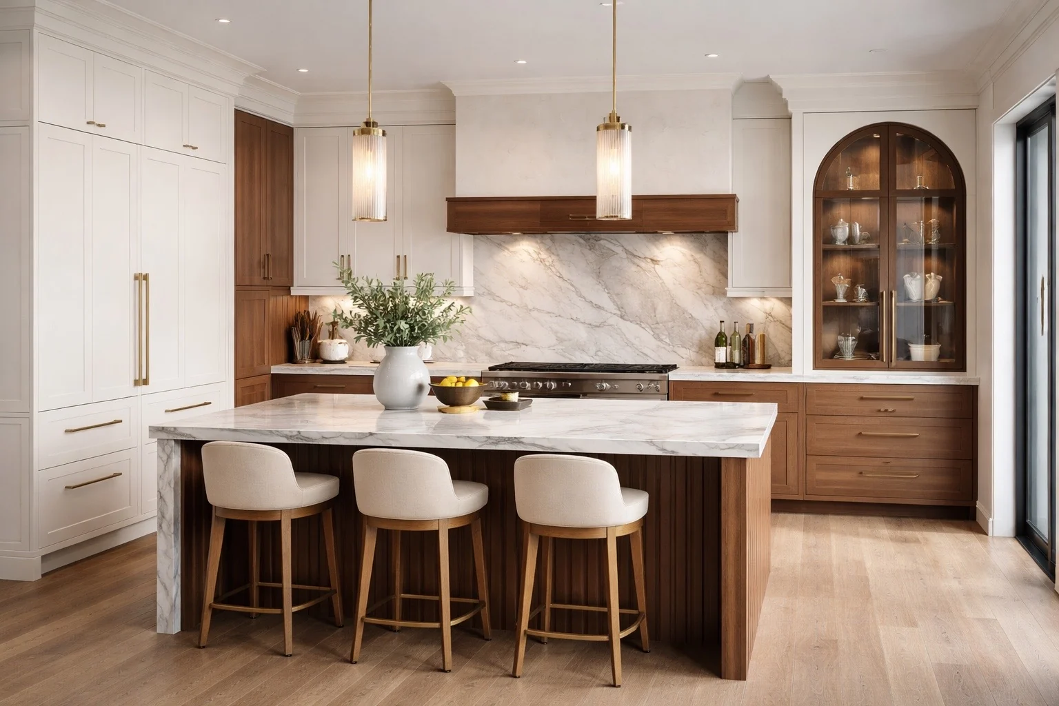 Mixed material cabinet and interior applications